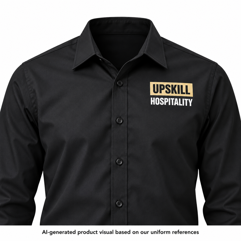 AI-generated product visual based on our uniform references — shirt-detail