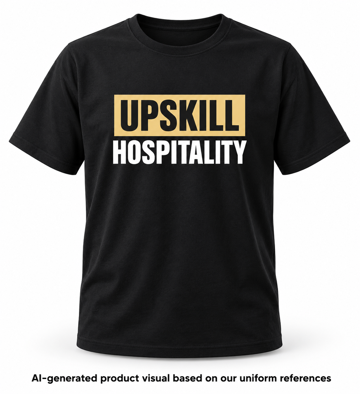 AI-generated product visual based on our uniform references — tshirt-front